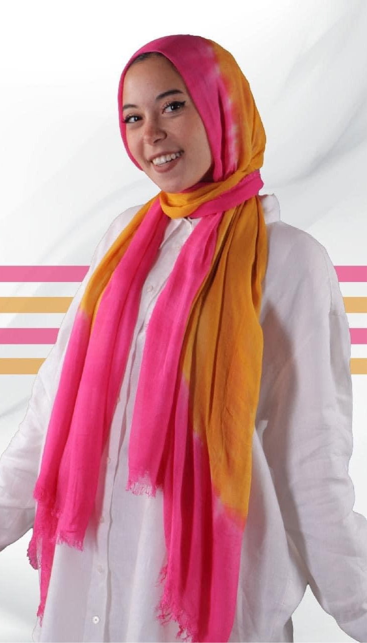 Orange Cotton gradient scarf
